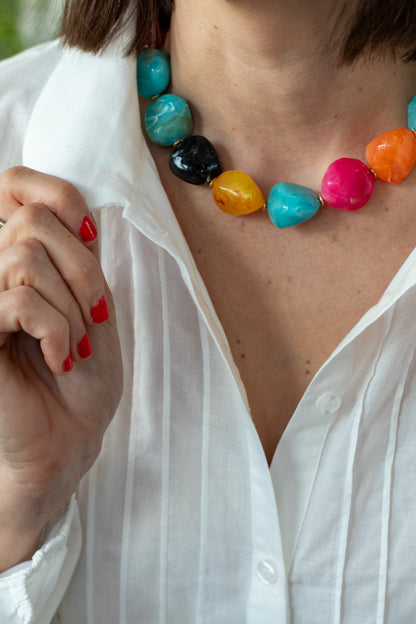 Watercolor Coast Beaded Necklace