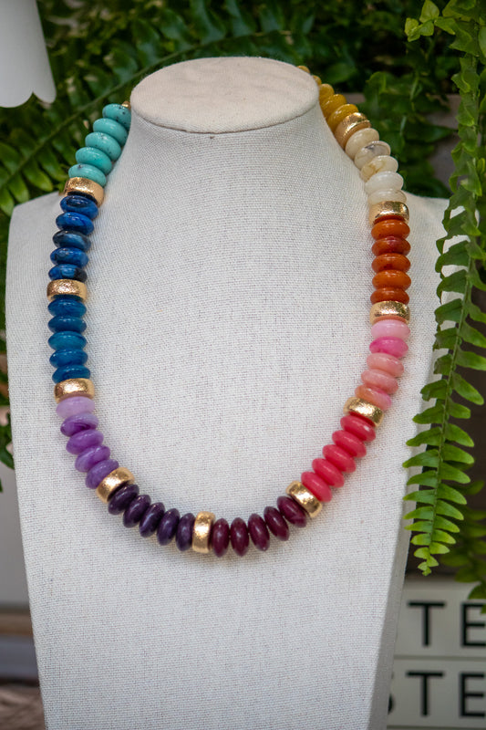 Golden Zest Beaded Necklace