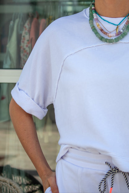 Optic white Short Sleeve Sweatshirt