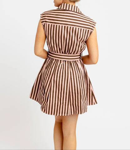 Rosewood Stripe Belted Dress