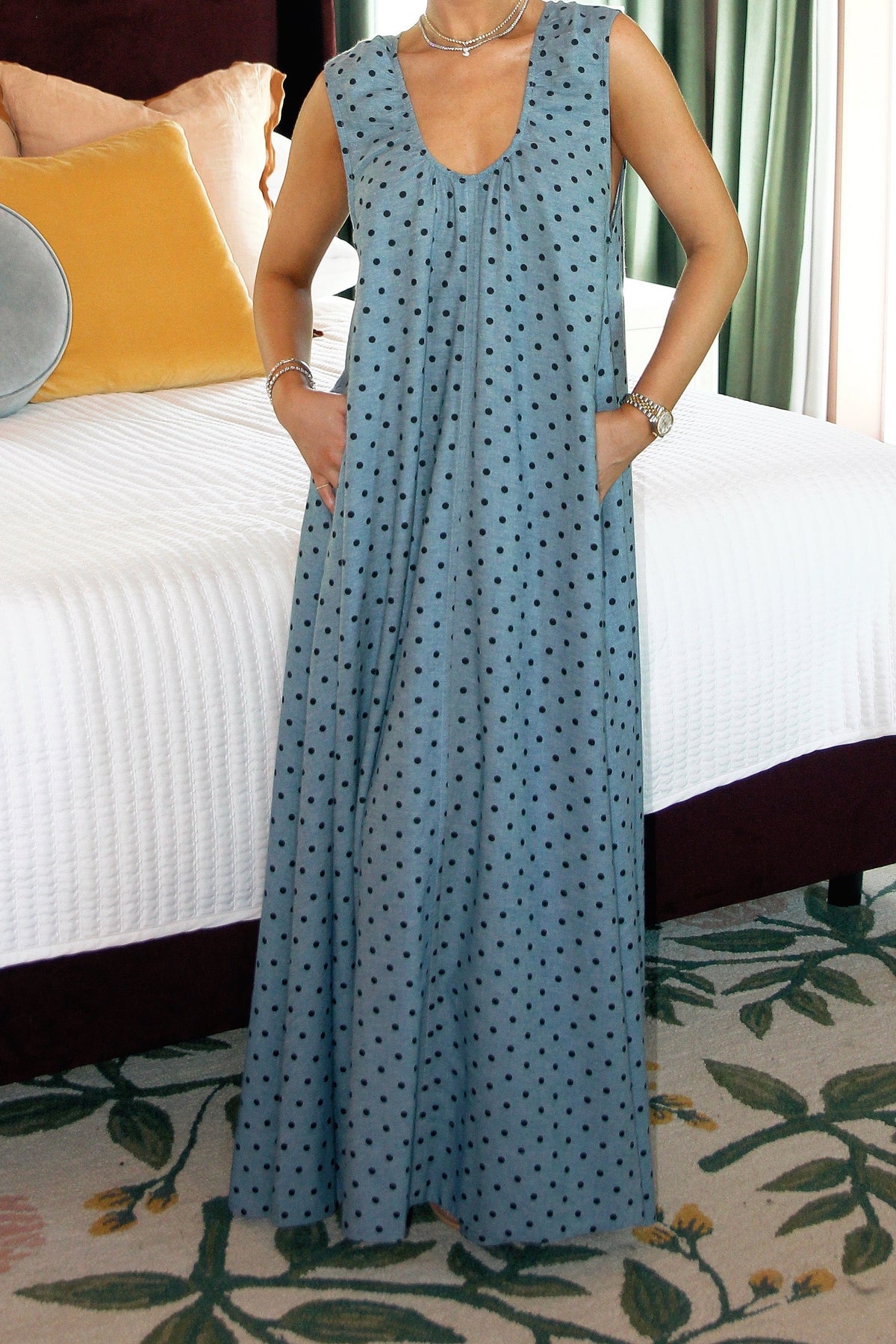 The Della Dot Maxi Dress