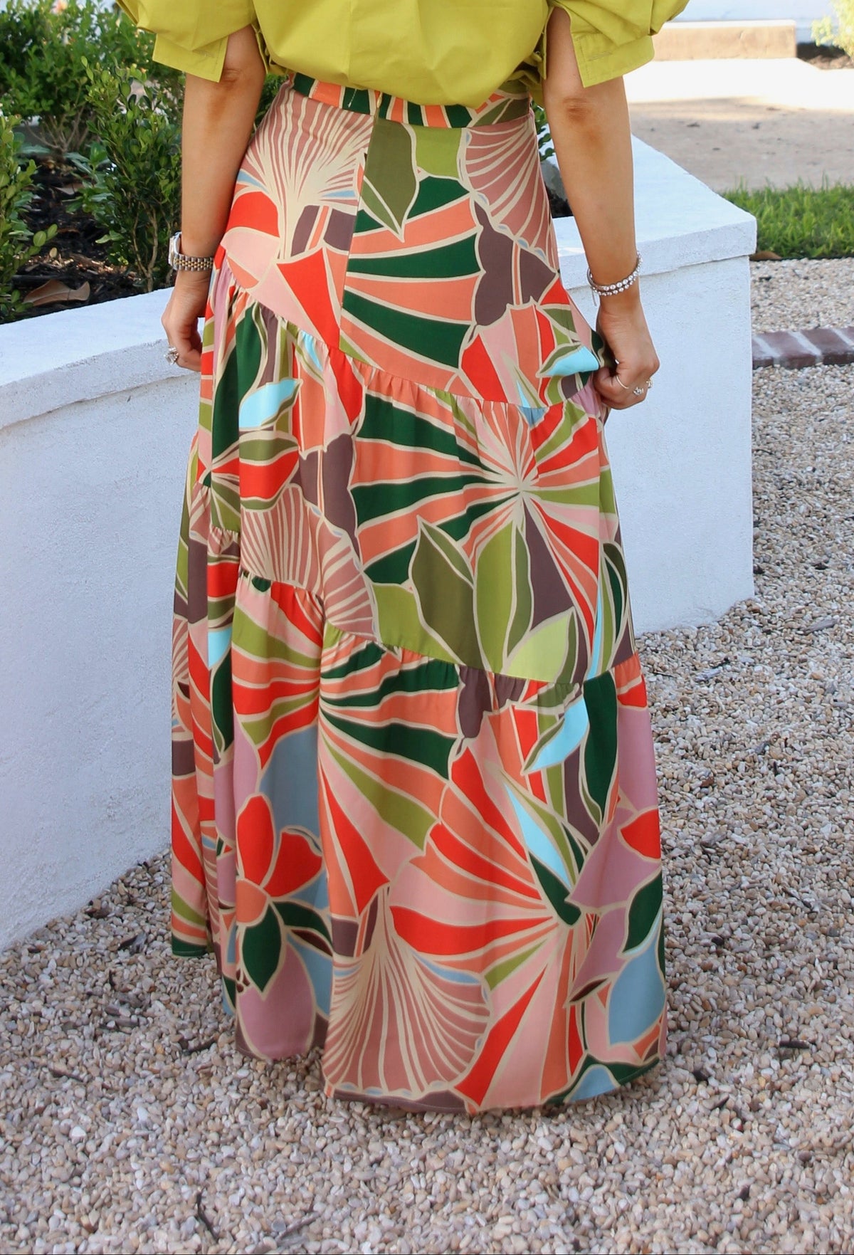 Autumn Garden Tie Maxi Skirt