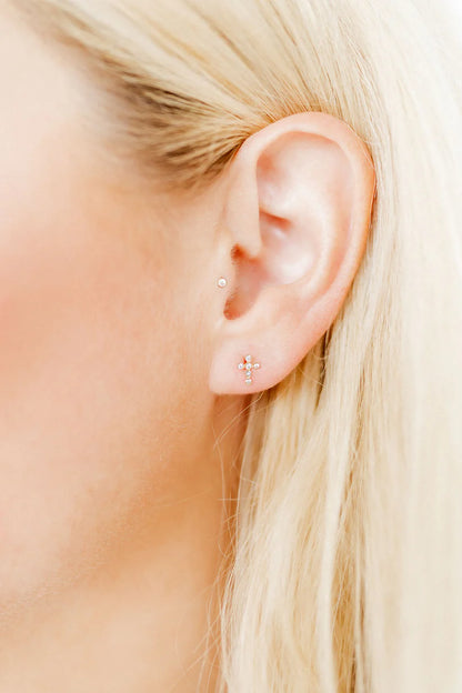 Charlotte Cross Screwback Stud Earrings