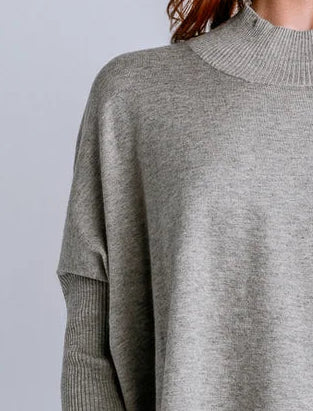 Wren Mock Neck Top In Warm Taupe