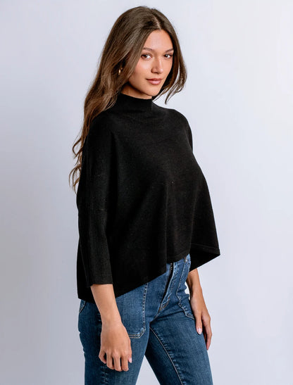 The Margot Mock Neck Sweater In Black