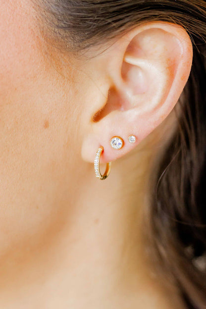 Collins Clear Screwback Stud Earrings