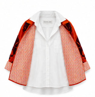 Eleanor James Pepper Crew Jacket - Orange & Maroon
