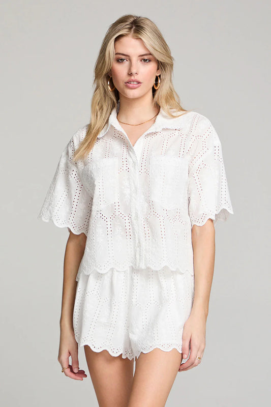 The Claire White Eyelet Top
