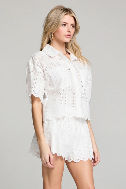 The Claire White Eyelet Top