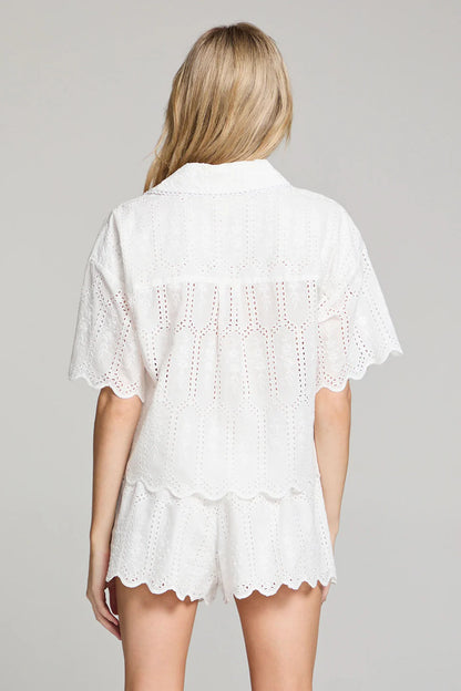 The Claire White Eyelet Top