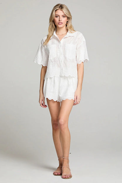 The Claire White Eyelet Shorts