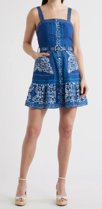 The Cobalt Tile Mini Dress