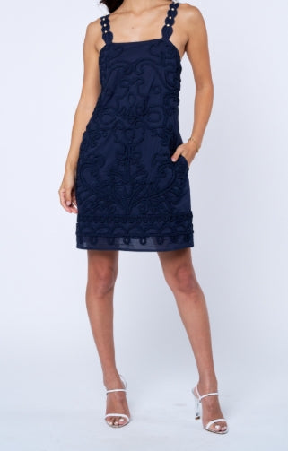 The Navy Soutache Mini Dress