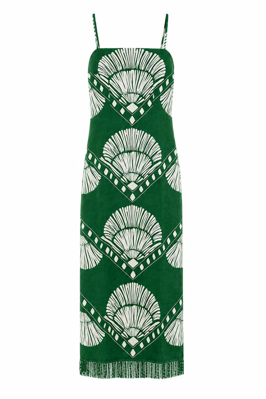 Anna Cate - Shannon Midi Dress / Jade Raffia