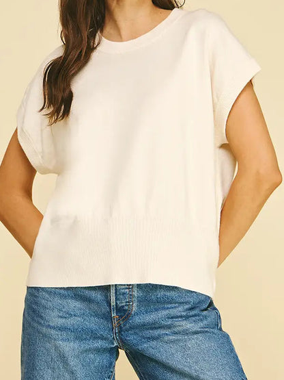 Emery Cream Cap Sleeve Sweater