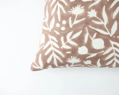 Aja Floral Block Print Pillow