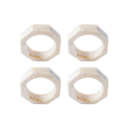 Octagon Shaped Napkin Rings, Set of 4