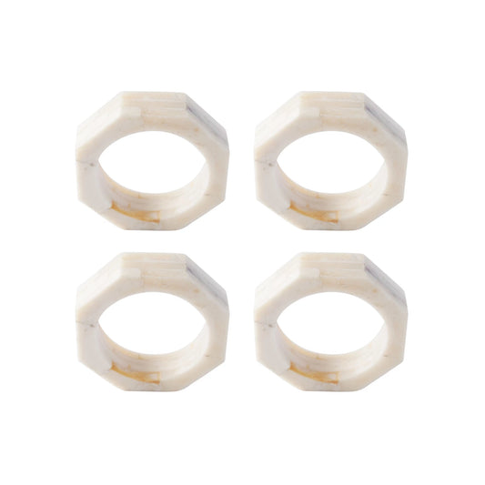 Octagon Shaped Napkin Rings, Set of 4