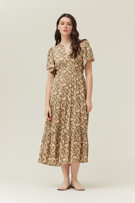 Mauve Sinched Waist Dress