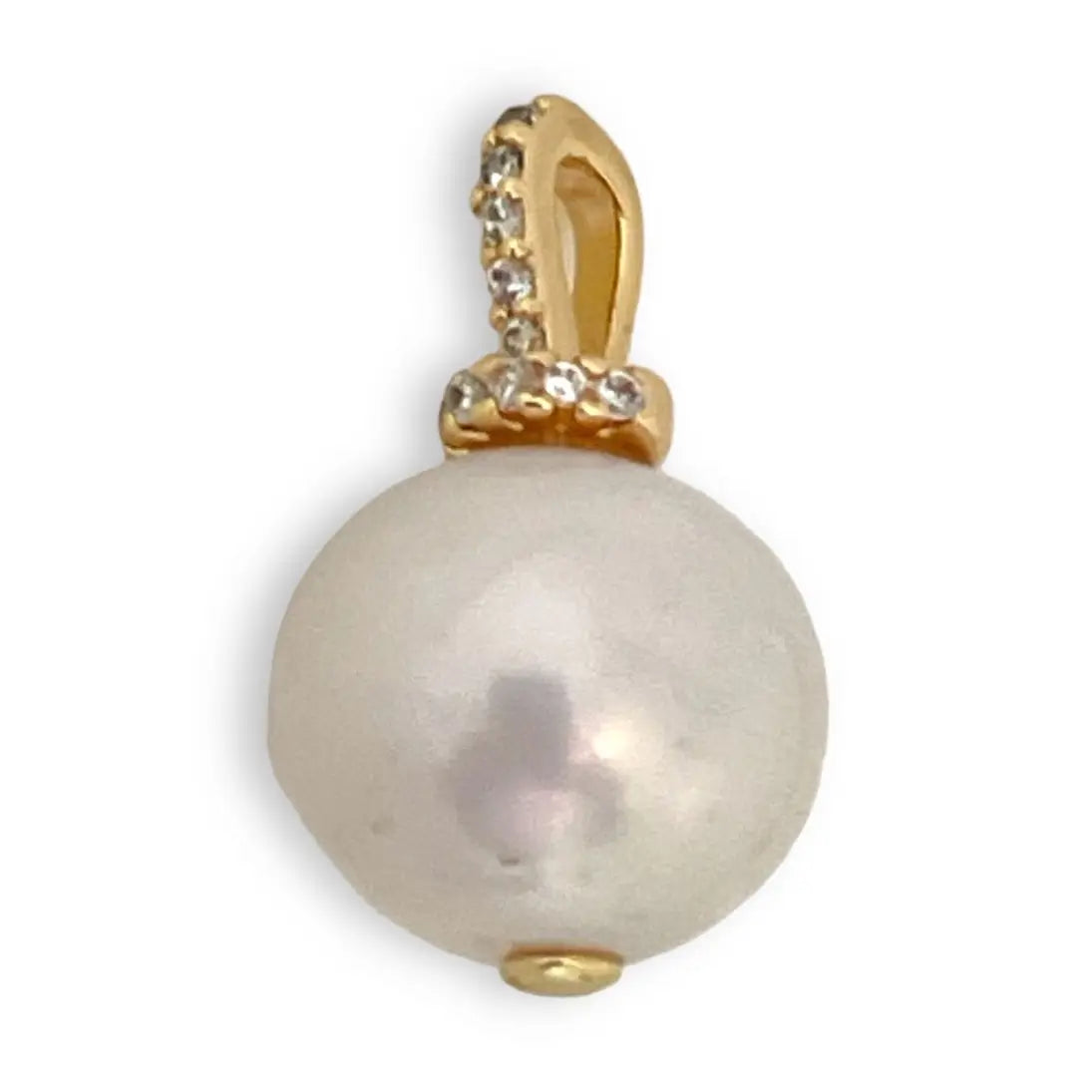 Freshwater Pearl Pavé Pendant Charm
