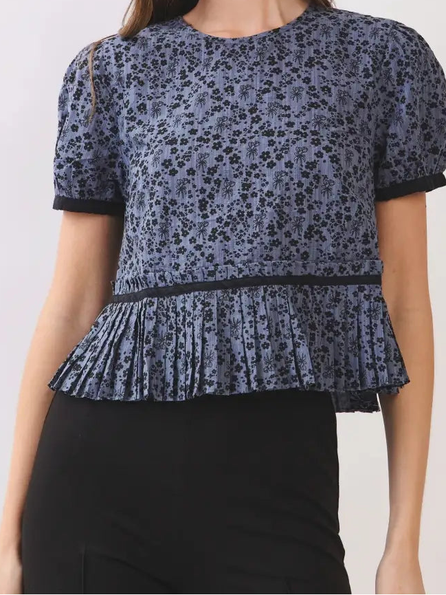 Meadow Pleated Peplum Top
