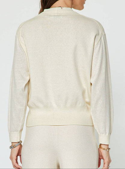Cream Twist Front Knit Sweater