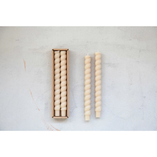 Cream Twisted Taper Candle