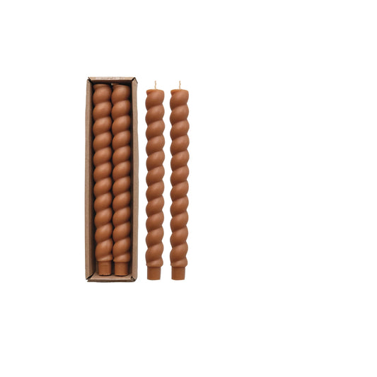 Camel Twisted Taper Candle