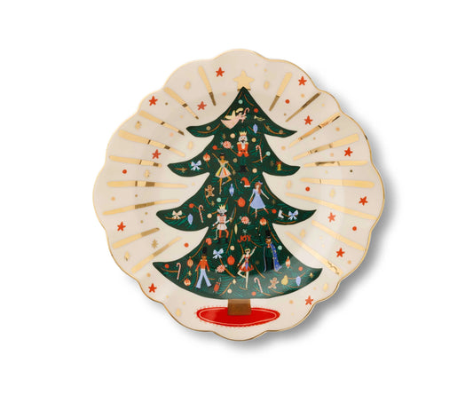 Nutcracker Christmas Tree Porcelain Dessert Plate