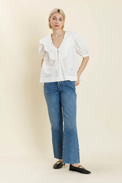 The Clara Scalloped Collar Blouse