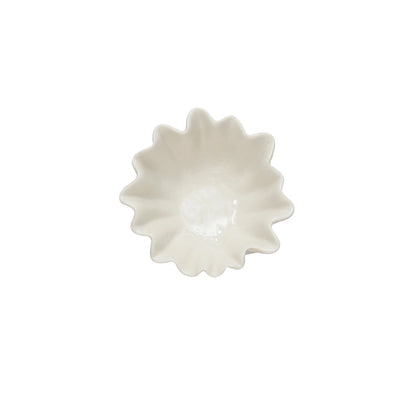 White Stoneware Fluted Bowl- Small