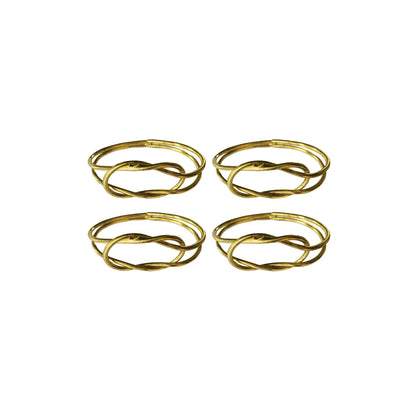 Gold Twisted Knot Napkin Rings, Set of 4