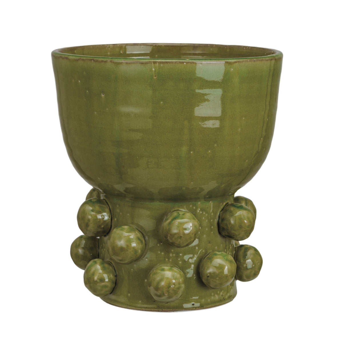 Olive Bobble Ceramic Planter
