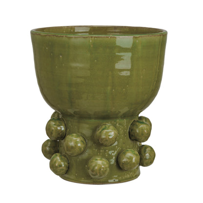 Olive Bobble Ceramic Planter