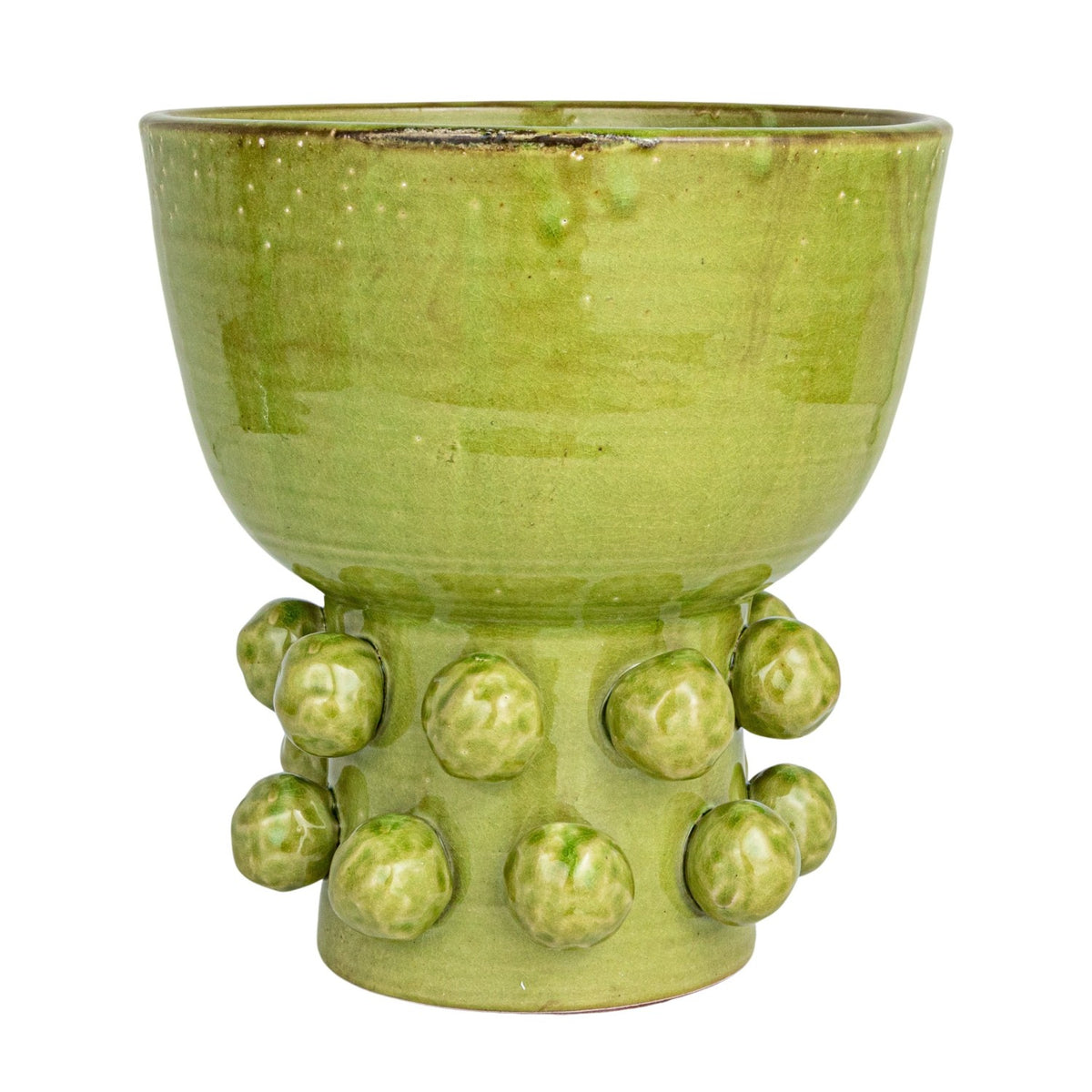 Olive Bobble Ceramic Planter