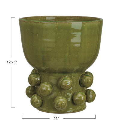 Olive Bobble Ceramic Planter
