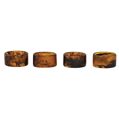 Tortoise Shell Napkin Rings, Set of 4