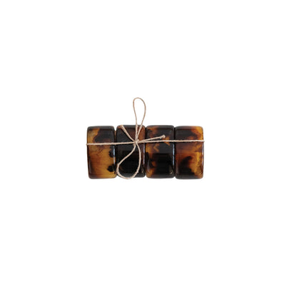 Tortoise Shell Napkin Rings, Set of 4