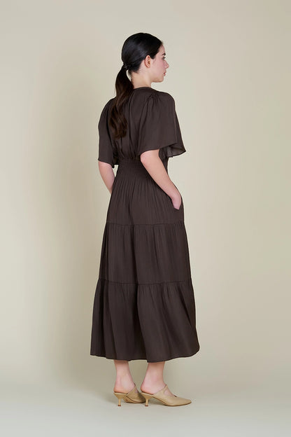 Dark Roast Sinched Waist Dress