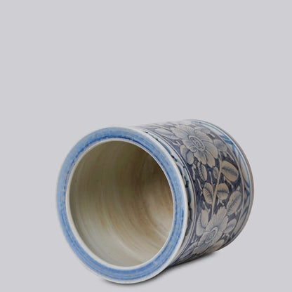 Magnolia Blue & White Floral Heirloom Cachepot