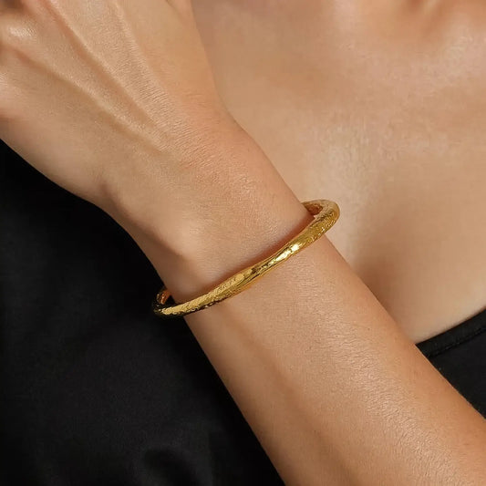 The Riley Textured Open Cuff Bracelet