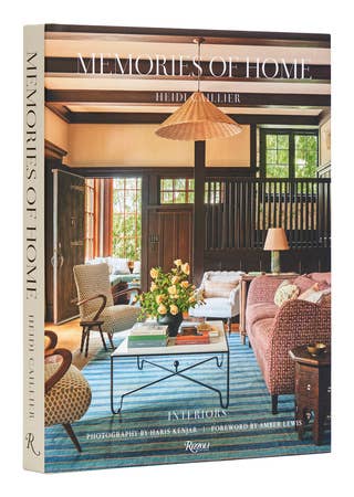 Book titled 'Memories of Home' by Heidi Mueller with a living room interior on the cover.