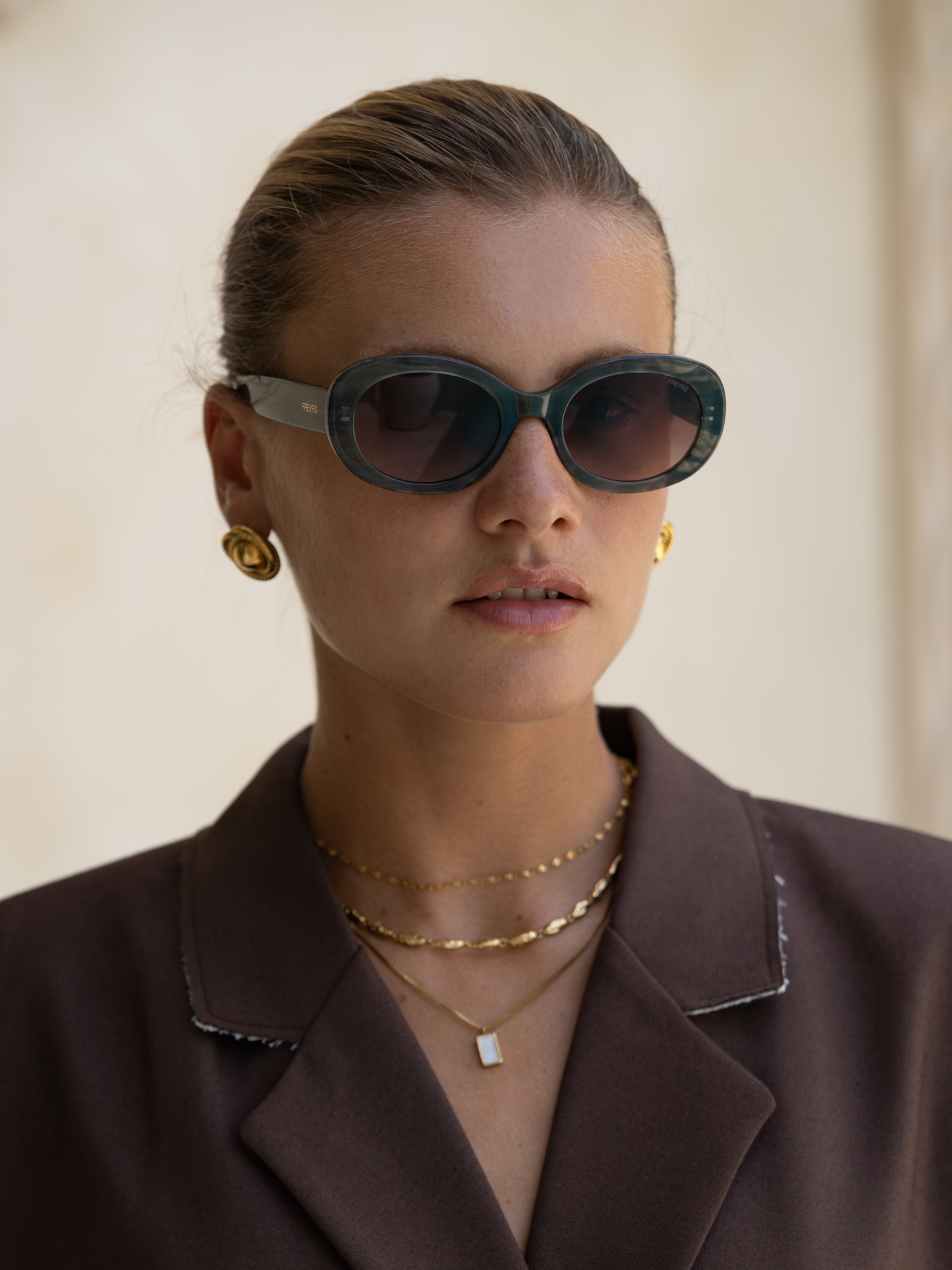 Aria Acetate Womens Oval Sunglasses : Emerald