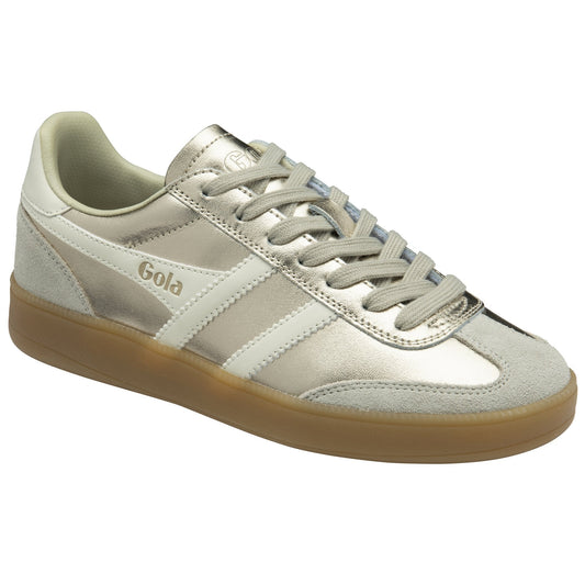 Gola Classics Women's Viper Metallic Sneakers in Gold/Off White/Gum