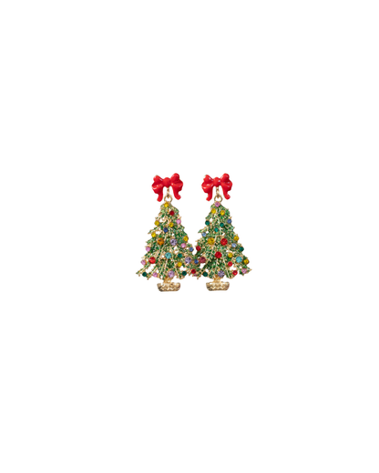 Holly Jolly Glam Christmas Tree Earrings