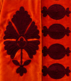 Eleanor James Pepper Crew Jacket - Orange & Maroon