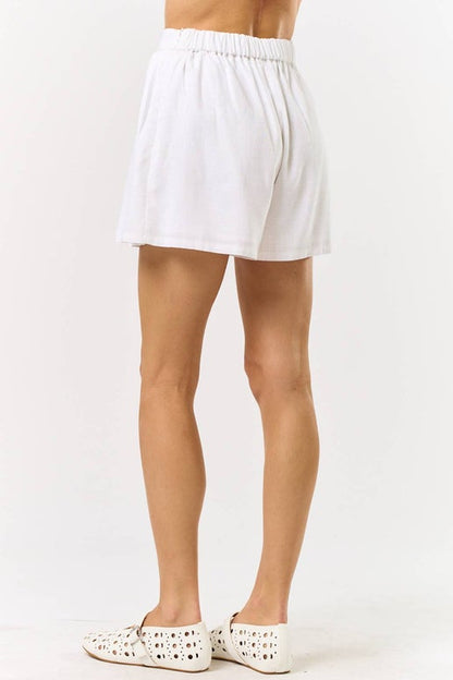 White Pleated Shorts