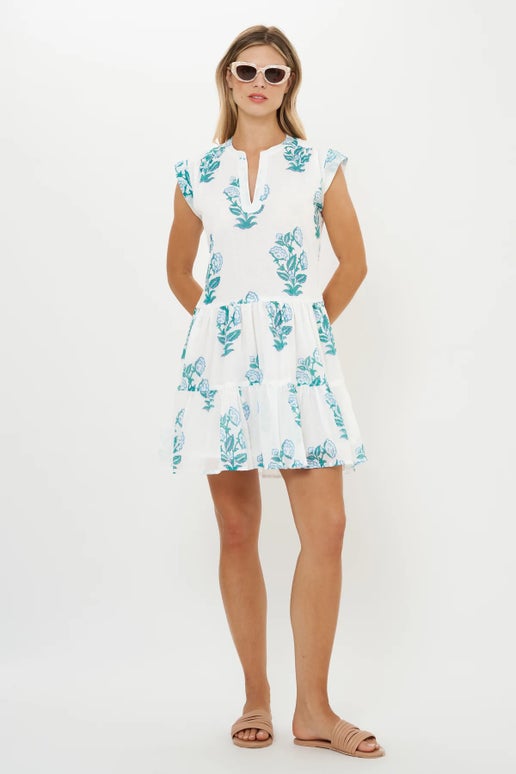 Oliphant- Roll Sleeve Salvia Dress