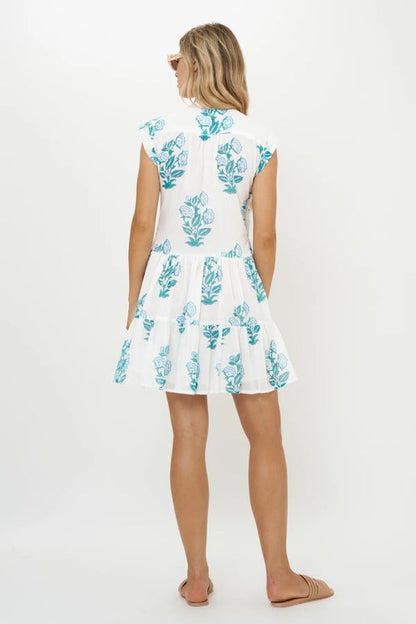 Oliphant- Roll Sleeve Salvia Dress