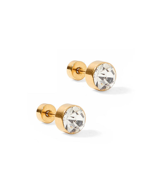 Julie Clear Screwback Studs